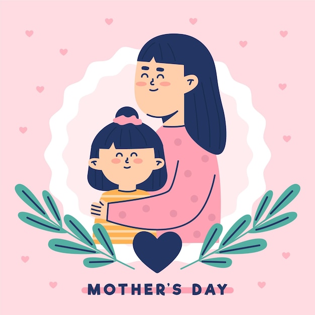 Vector gratuito ilustración plana del día de la madre