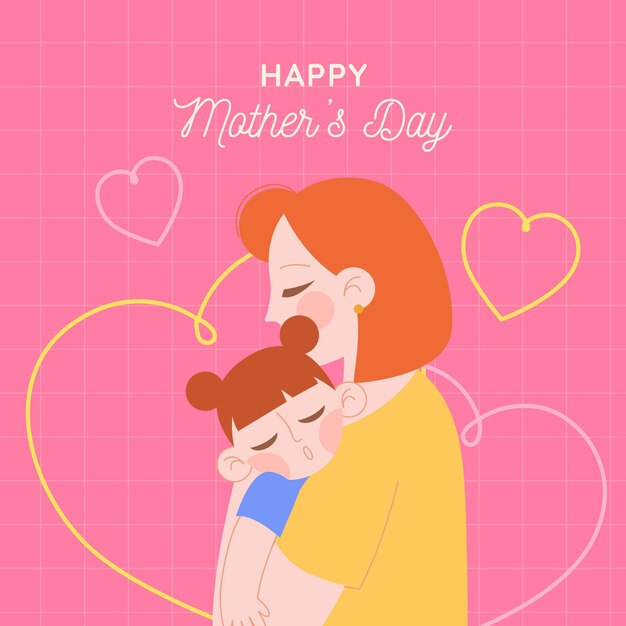 Ilustración plana del día de la madre