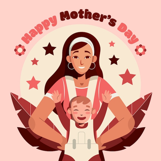 Vector gratuito ilustración plana del día de la madre