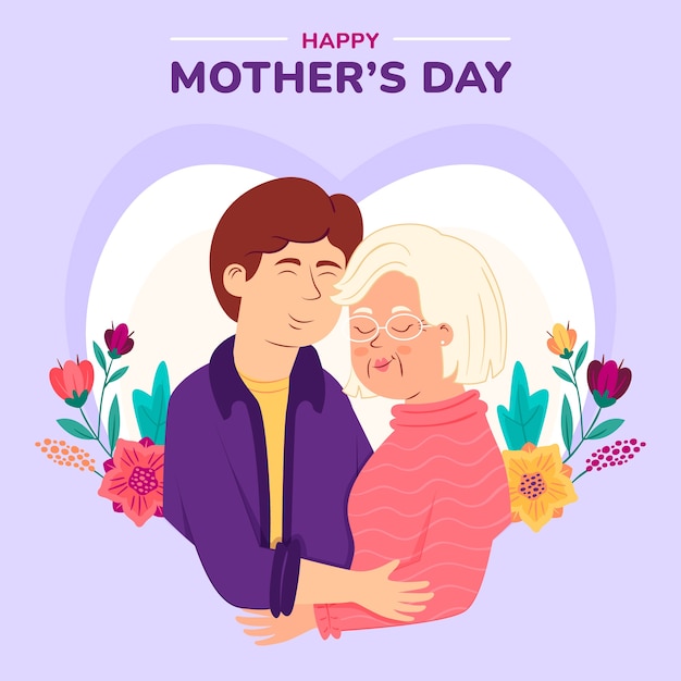 Ilustración plana del día de la madre