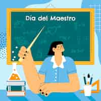 Vector gratuito ilustración plana del día del maestro en español