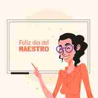 Vector gratuito ilustración plana del día del maestro en español