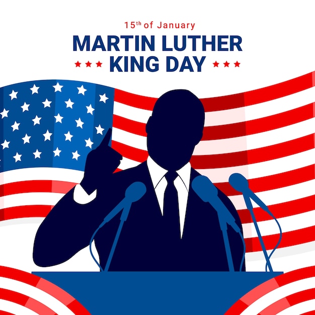 Ilustración plana del día de martin luther king