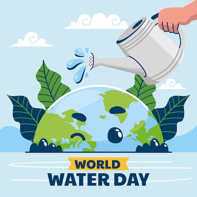 Ilustración plana del día mundial del agua