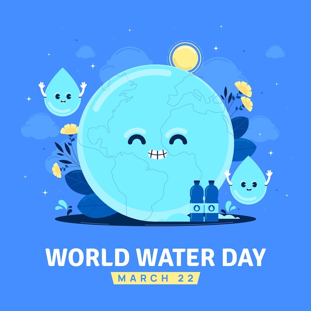 Vector gratuito ilustración plana del día mundial del agua