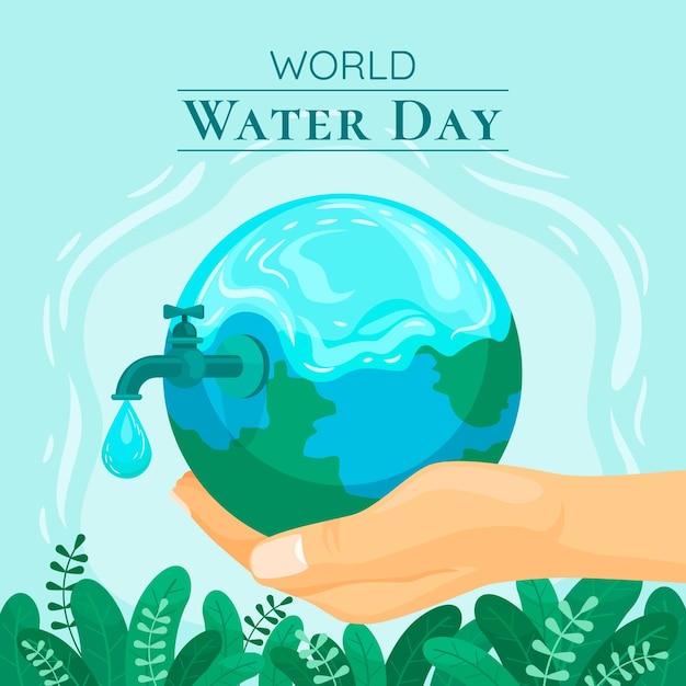 Vector gratuito ilustración plana para el día mundial del agua