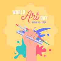 Vector gratuito ilustración plana del día mundial del arte