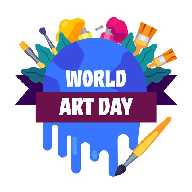 Ilustración plana del día mundial del arte