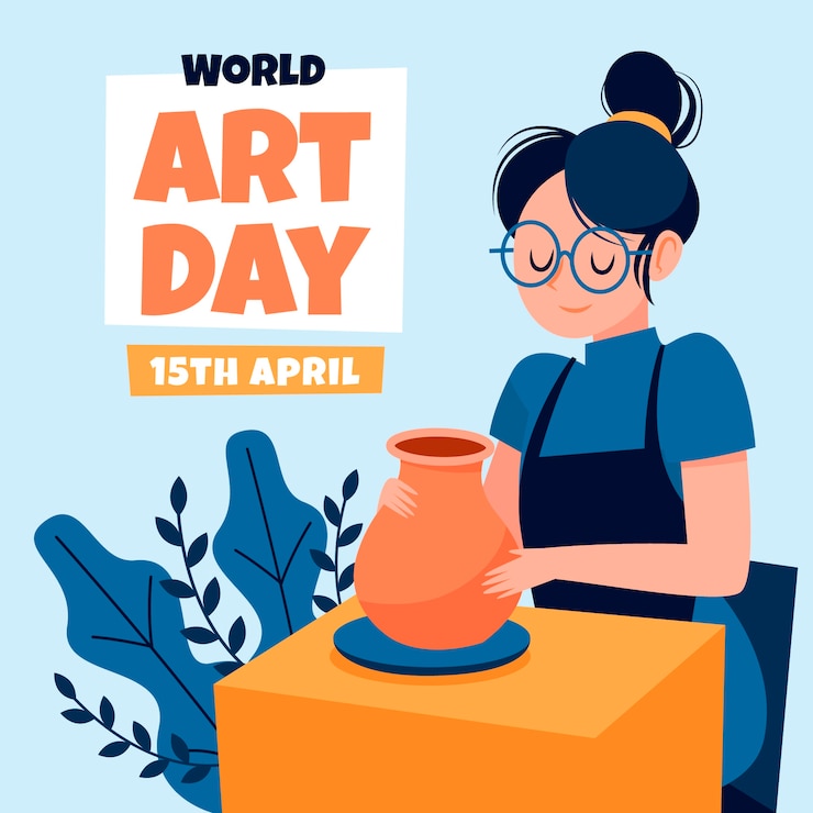 Vector gratuito ilustración plana del día mundial del arte