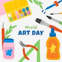 Vector gratuito ilustración plana del día mundial del arte