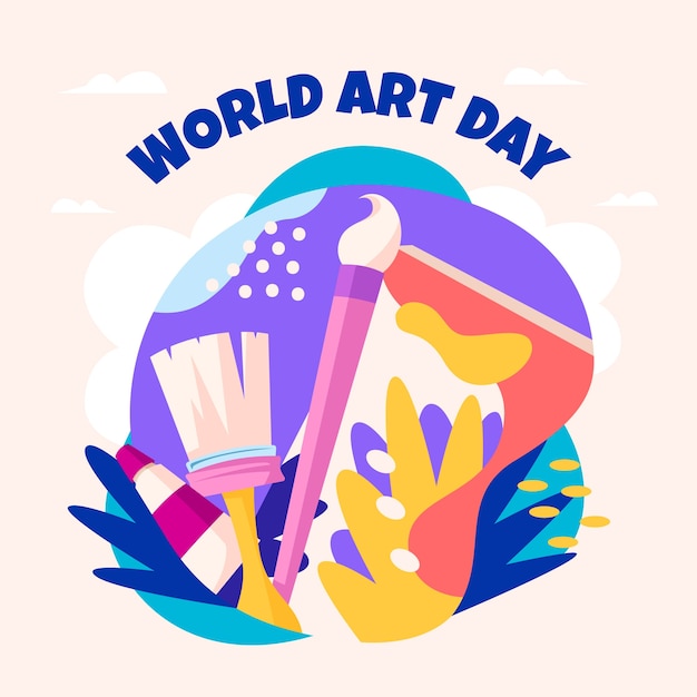 Ilustración plana para el día mundial del arte