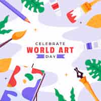 Vector gratuito ilustración plana para el día mundial del arte