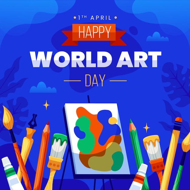 Ilustración plana del día mundial del arte