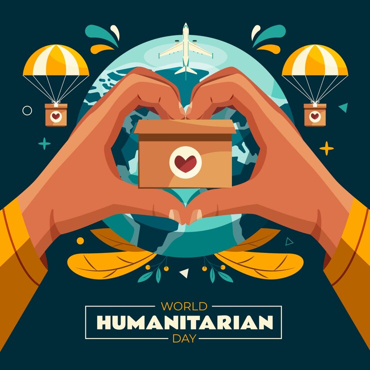 Vector gratuito ilustración plana para el día mundial de la ayuda humanitaria