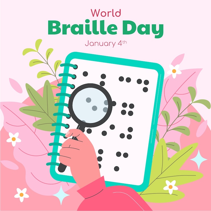 Vector gratuito ilustración plana para el día mundial del braille