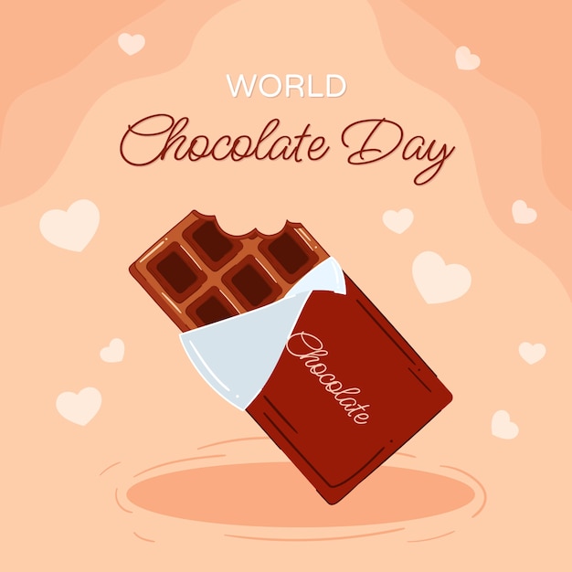 Vector gratuito ilustración plana del día mundial del chocolate