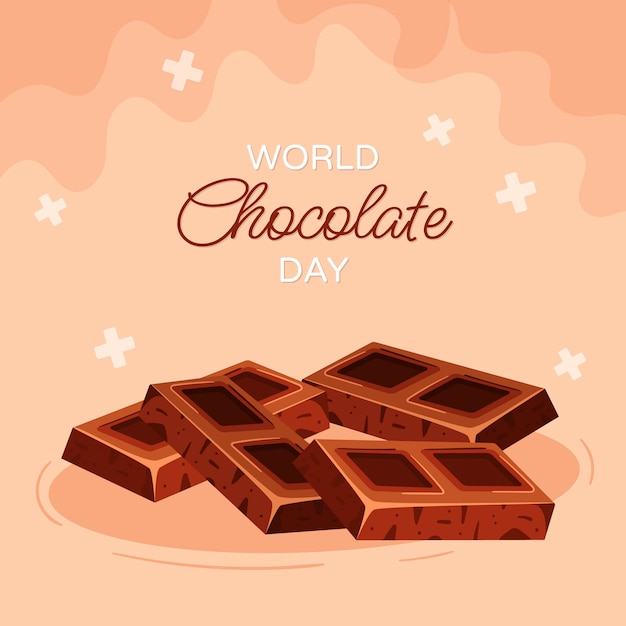 Vector gratuito ilustración plana del día mundial del chocolate