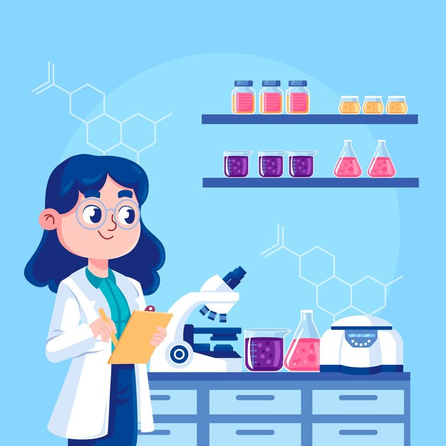 Ilustración plana del día mundial de la ciencia