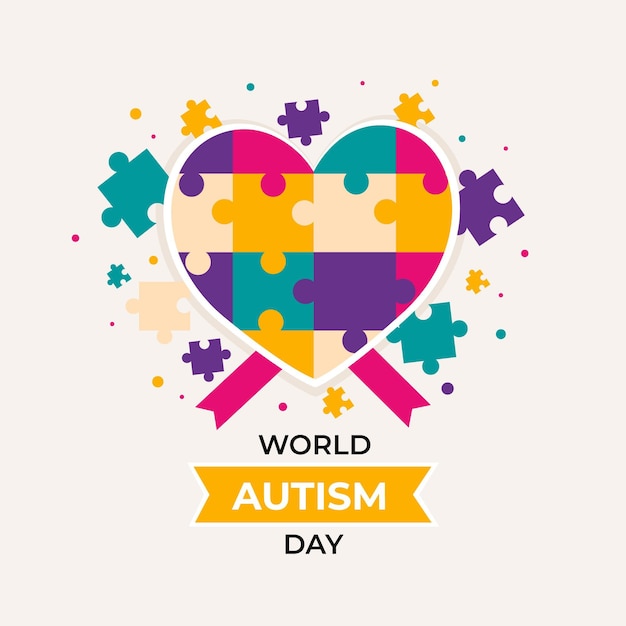 Vector gratuito ilustración plana del día mundial de la concienciación sobre el autismo