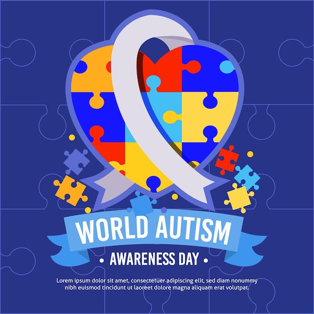 Vector gratuito ilustración plana del día mundial de la concienciación sobre el autismo