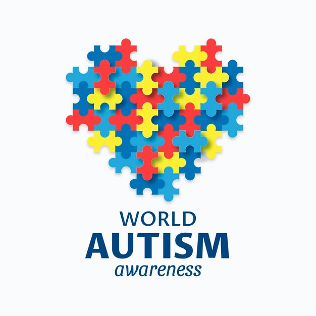 Ilustración plana del día mundial de la concienciación sobre el autismo