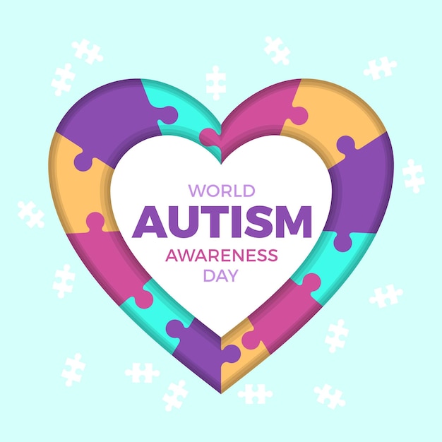 Ilustración plana del día mundial de la concienciación sobre el autismo