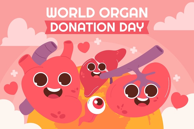 Vector gratuito ilustración plana para el día mundial de la donación de órganos