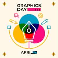 Vector gratuito ilustración plana del día mundial de los gráficos