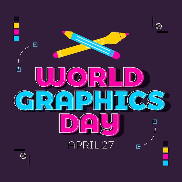 Vector gratuito ilustración plana del día mundial de los gráficos