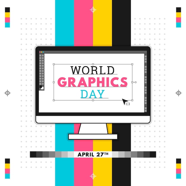 Vector gratuito ilustración plana del día mundial de los gráficos