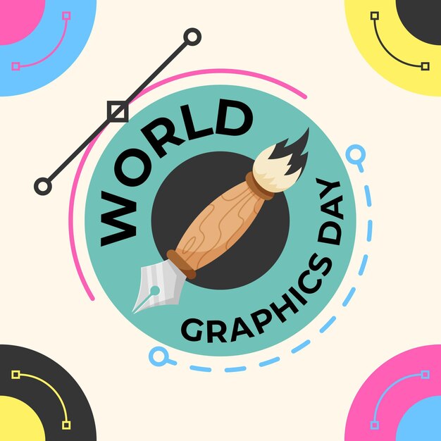 Ilustración plana del día mundial de los gráficos