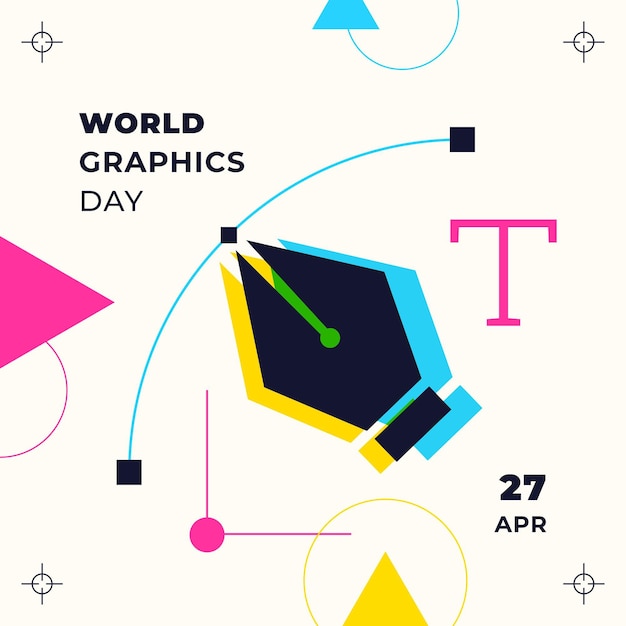 Ilustración plana del día mundial de los gráficos