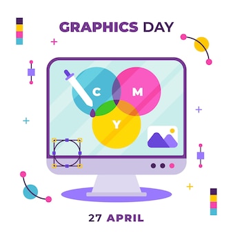 Ilustración plana del día mundial de los gráficos vector gratuito