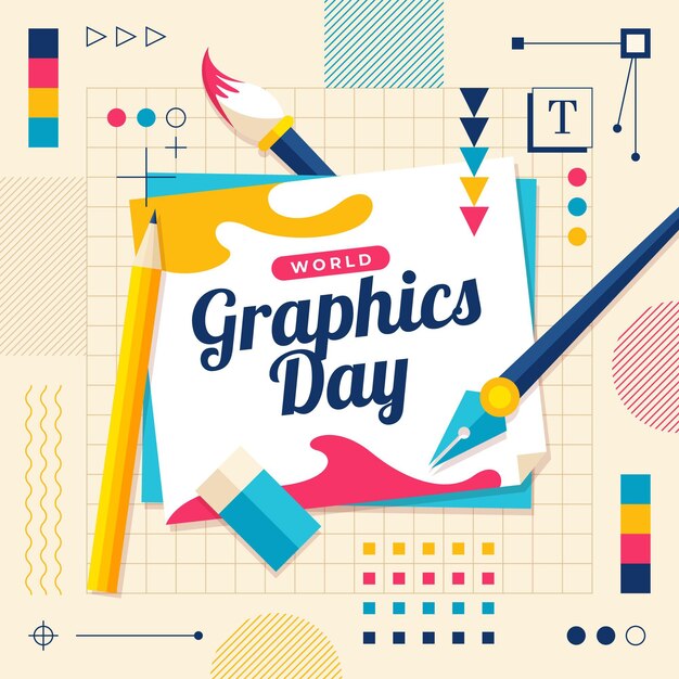Ilustración plana del día mundial de los gráficos