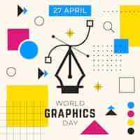 Vector gratuito ilustración plana del día mundial de los gráficos