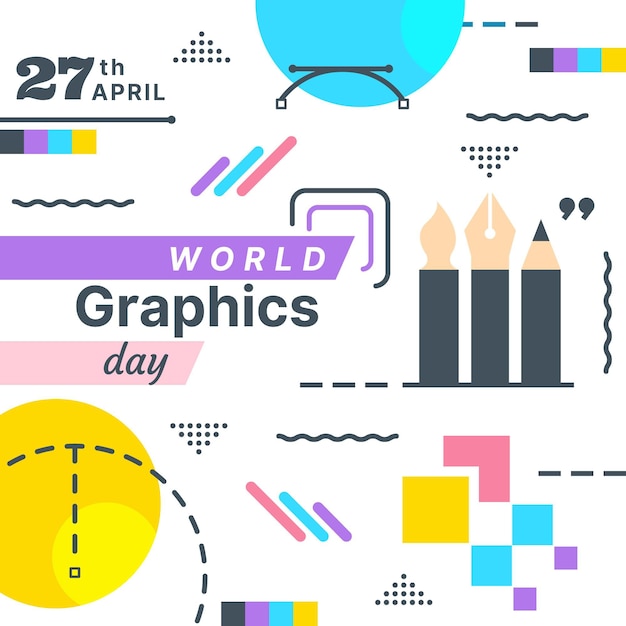 Vector gratuito ilustración plana del día mundial de los gráficos