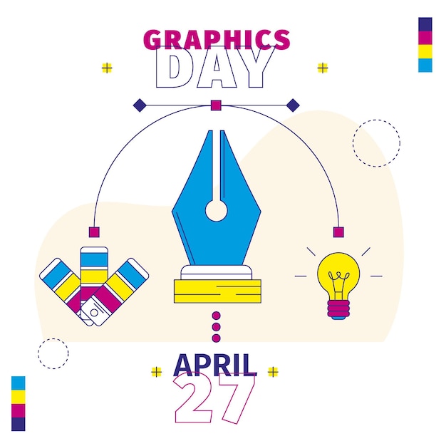 Vector gratuito ilustración plana del día mundial de los gráficos