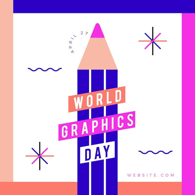 Vector gratuito ilustración plana del día mundial de los gráficos