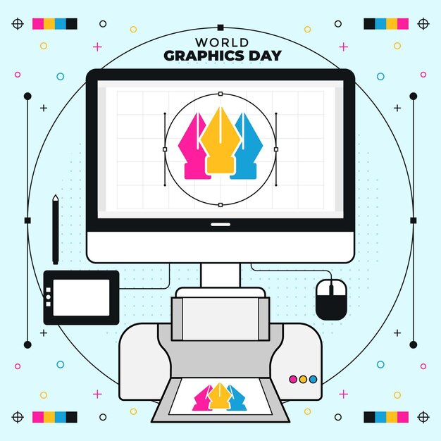 Ilustración plana del día mundial de los gráficos