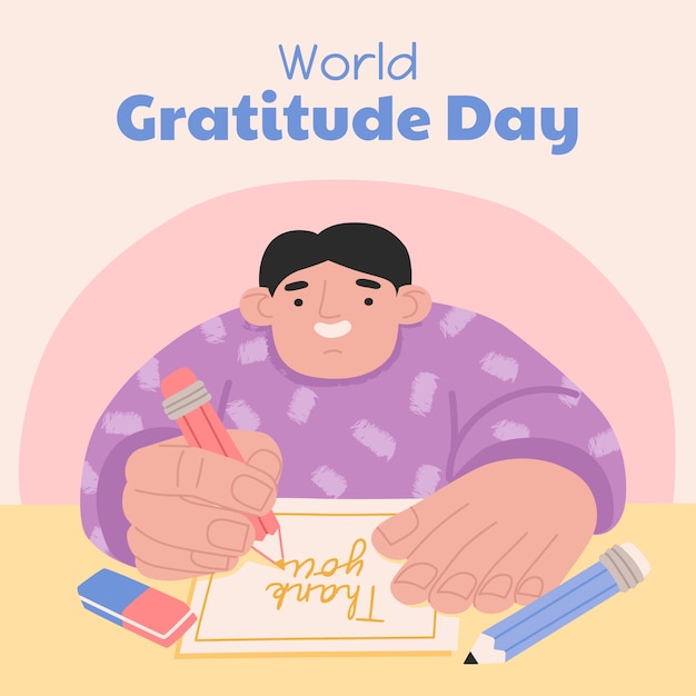 Ilustración plana para el día mundial de la gratitud