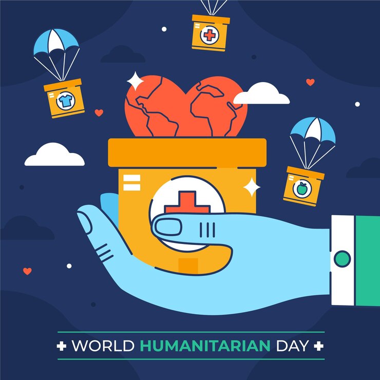 Vector gratuito ilustración plana del día mundial humanitario