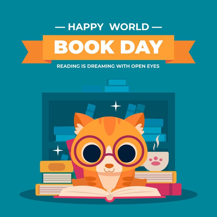 Vector gratuito ilustración plana del día mundial del libro