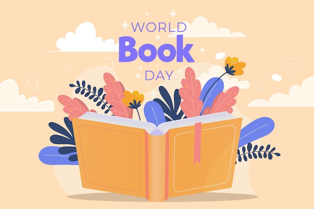 Vector gratuito ilustración plana del día mundial del libro