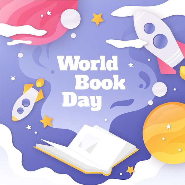 Ilustración plana del día mundial del libro