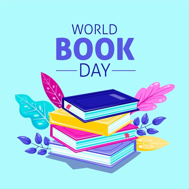 Vector gratuito ilustración plana del día mundial del libro