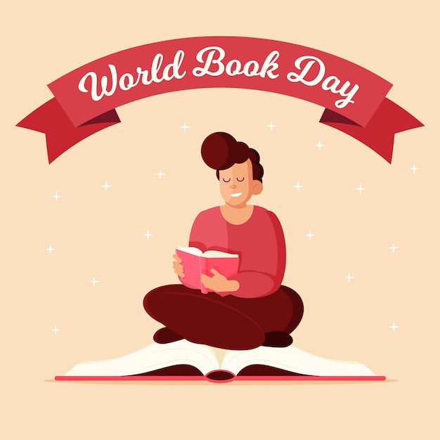 Vector gratuito ilustración plana del día mundial del libro