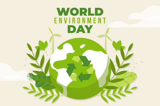 Vector gratuito ilustración plana del día mundial del medio ambiente