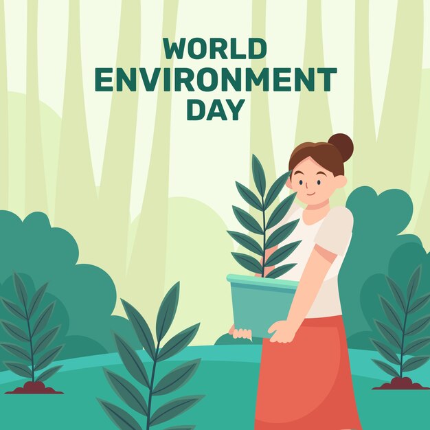 Vector gratuito ilustración plana del día mundial del medio ambiente