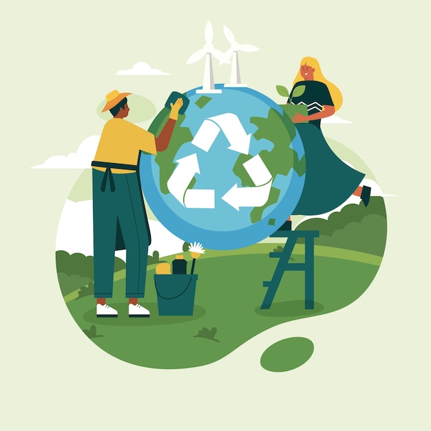 Ilustración plana del día mundial del medio ambiente