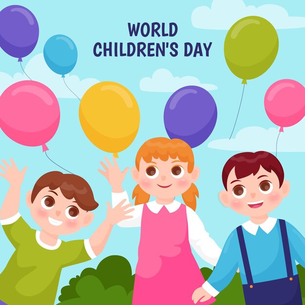 Ilustración plana del día mundial del niño